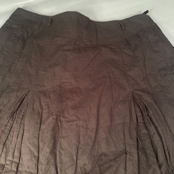 Kate Spade Boho Pleated Skirt Women Casual Bottom Dark Olive Green Medium READ - Picture 7 of 10